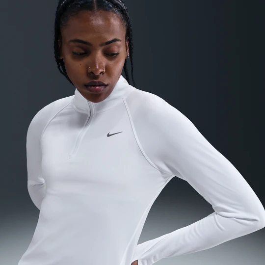 Zdjęcie produktu Damska koszulka do biegania z zamkiem 1/4 Dri-FIT Nike Tempo - Biel