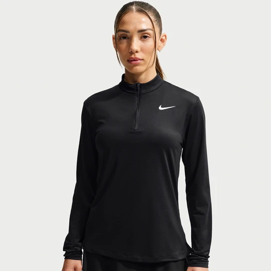 Zdjęcie produktu Damska koszulka do golfa z zamkiem 1/4 Nike Victory - Czerń