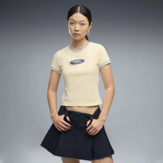 Zdjęcie produktu Damska koszulka FUTURE.PUMA.ARCHIVE Slim Graphic Ringer, Odzież, Żółty