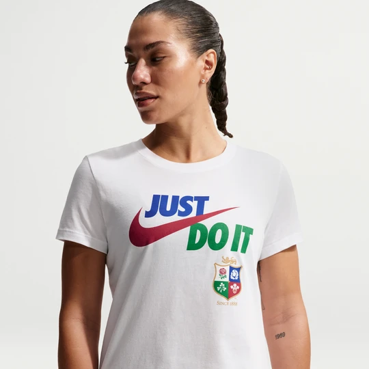 Zdjęcie produktu Damska koszulka Just Do It British & Irish Lions - Biel Nike