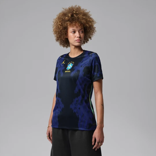 Zdjęcie produktu Damska koszulka piłkarska Nike Dri-FIT reprezentacja Brazylii Stadium 2026 (wersja wyjazdowa) - Niebieski