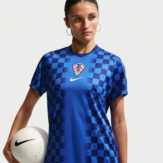 Zdjęcie produktu Damska koszulka piłkarska Nike Dri-FIT Chorwacja Stadium 2026 (wersja wyjazdowa) – replika - Niebieski