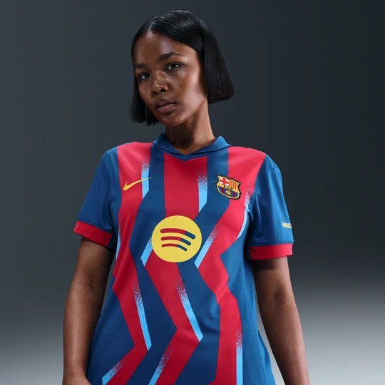 Zdjęcie produktu Damska koszulka piłkarska Nike Dri-FIT FC Barcelona Stadium 2025/26 (wersja czwarta) – replika - Niebieski