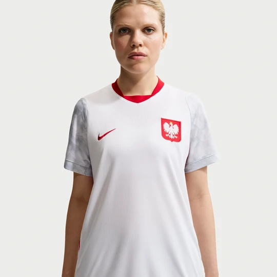 Zdjęcie produktu Damska koszulka piłkarska Nike Dri-FIT Polska Stadium 2026 (wersja domowa) – replika - Biel