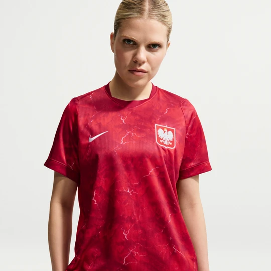Zdjęcie produktu Damska koszulka piłkarska Nike Dri-FIT Polska Stadium 2026 (wersja wyjazdowa) – replika - Czerwony