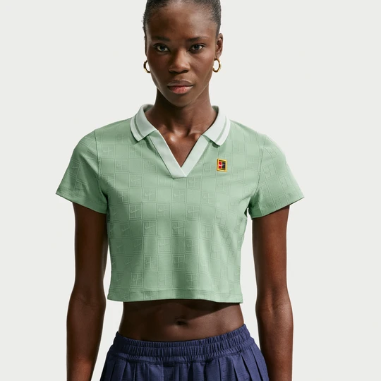 Zdjęcie produktu Damska koszulka polo do tenisa o skróconym kroju Dri-FIT NikeCourt - Zieleń