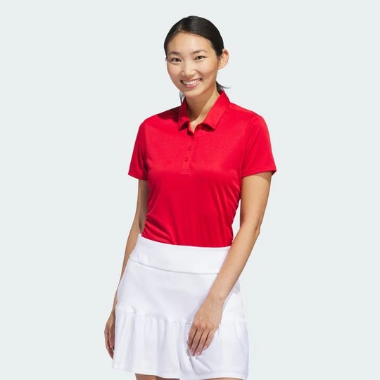 Zdjęcie produktu Damska koszulka polo z krótkim rękawem Solid Performance Adidas Collegiate Red