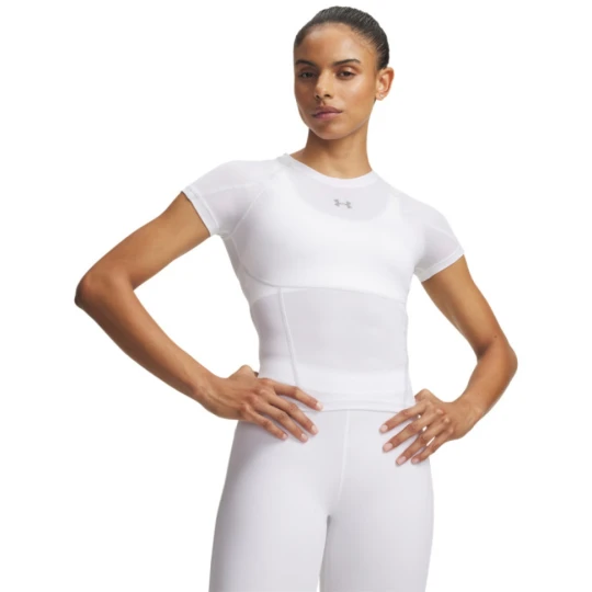 Zdjęcie produktu Damska koszulka treningowa Under Armour HeatGear Elite SS - biała