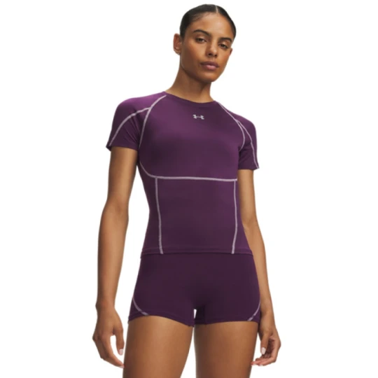 Zdjęcie produktu Damska koszulka treningowa Under Armour HeatGear Elite SS - fioletowa