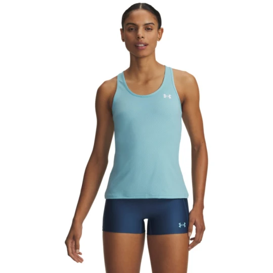 Zdjęcie produktu Damska koszulka treningowa Under Armour Tech Mesh Racer Tank - niebieska