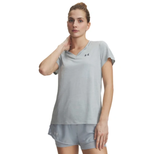 Zdjęcie produktu Damska koszulka treningowa Under Armour Tech SSV - Twist - niebieska