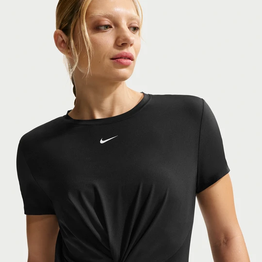Zdjęcie produktu Damska koszulka z krótkim rękawem Dri-FIT Nike One Classic Twist - Czerń