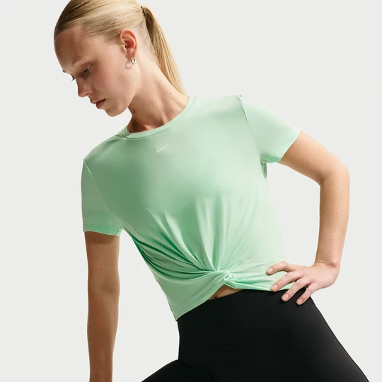 Zdjęcie produktu Damska koszulka z krótkim rękawem Dri-FIT Nike One Classic Twist - Zieleń