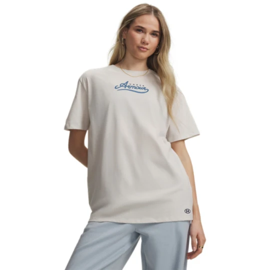 Zdjęcie produktu Damska koszulka z krótkim rękawem Under Armour UA W RIVAL WM GRAPHIC S - biała