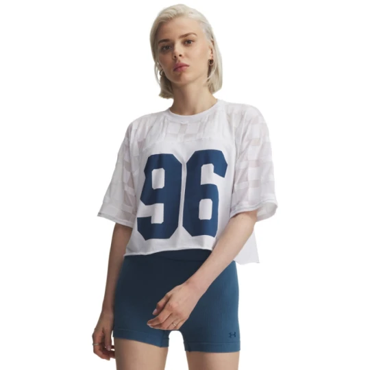 Zdjęcie produktu Damska koszulka z nadrukiem Under Armour UA Burnout 96 Tee - biała
