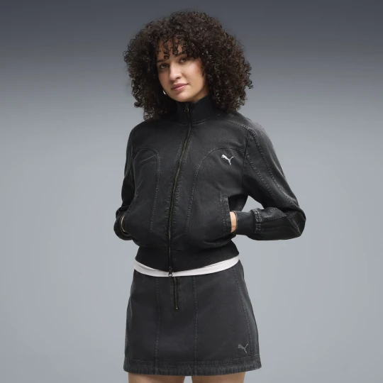 Zdjęcie produktu Damska krótka kurtka z diagonalu FUTURE.PUMA.ARCHIVE Washed, Odzież, Czarny