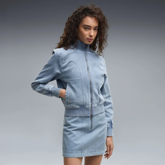 Zdjęcie produktu Damska krótka kurtka z diagonalu FUTURE.PUMA.ARCHIVE Washed, Odzież, Niebieski