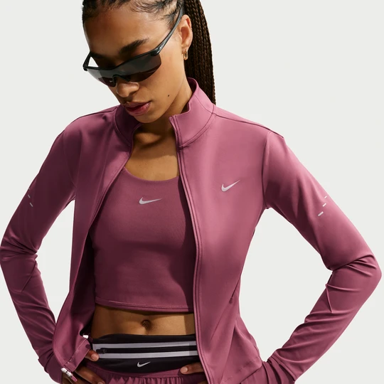 Zdjęcie produktu Damska kurtka do biegania z zamkiem na całej długości Dri-FIT Nike Swift - Czerwony