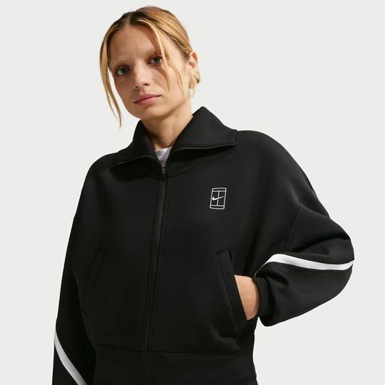 Zdjęcie produktu Damska kurtka do tenisa Nike Advantage z zamkiem na całej długości Dri-FIT - Czerń