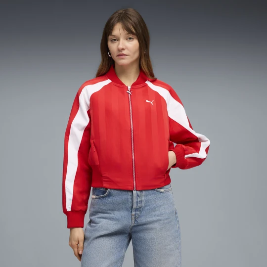 Zdjęcie produktu Damska kurtka FUTURE.PUMA.ARCHIVE o kroju oversize, Odzież, Czerwony