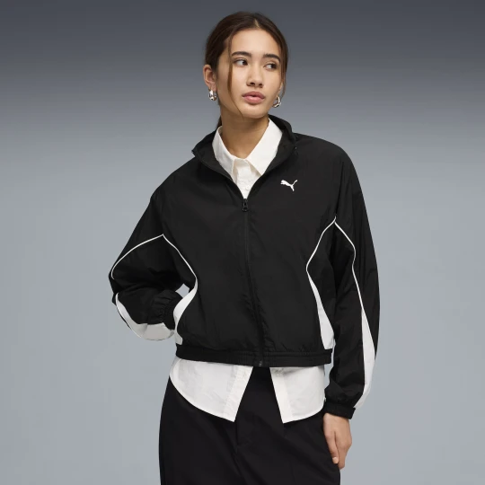 Zdjęcie produktu Damska kurtka o luÅºnym kroju PUMA Sport na zamek, OdzieÅ¼, Czarny