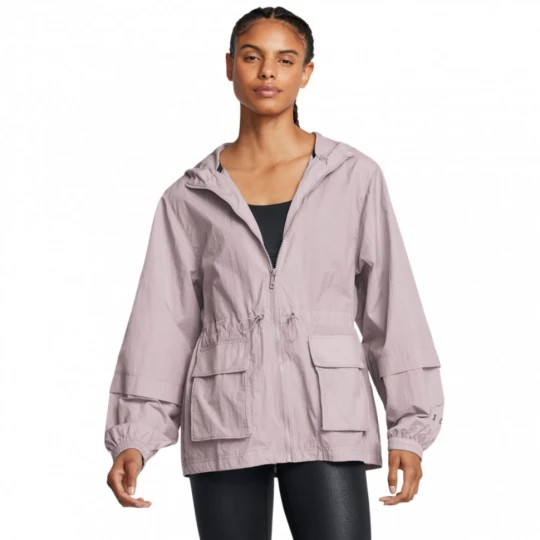 Zdjęcie produktu Damska kurtka treningowa Under Armour Crinkle Woven Jacket - beżowa