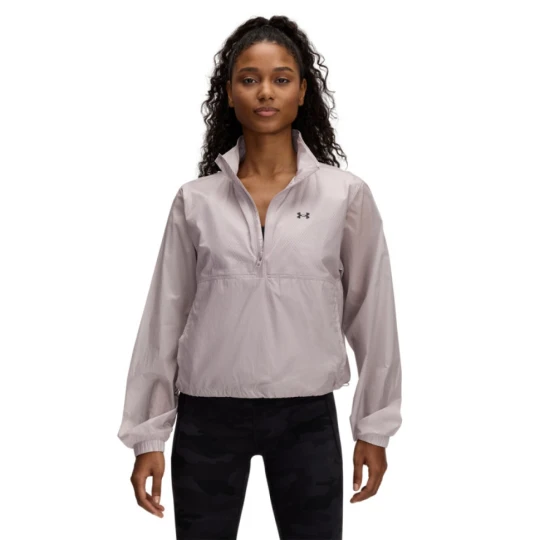 Zdjęcie produktu Damska kurtka treningowa Under Armour UA Rival Woven HZ Anorak - beżowa