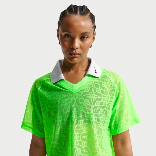 Zdjęcie produktu Damska luźna koszulka polo z koronką Nike - Zieleń