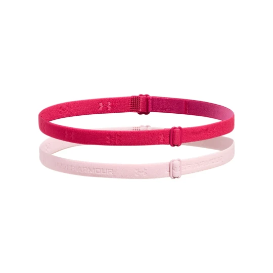 Zdjęcie produktu Damska opaska na głowę treningowa (2-pack) Under Armour W's Adjustable Mini Bands - różowa