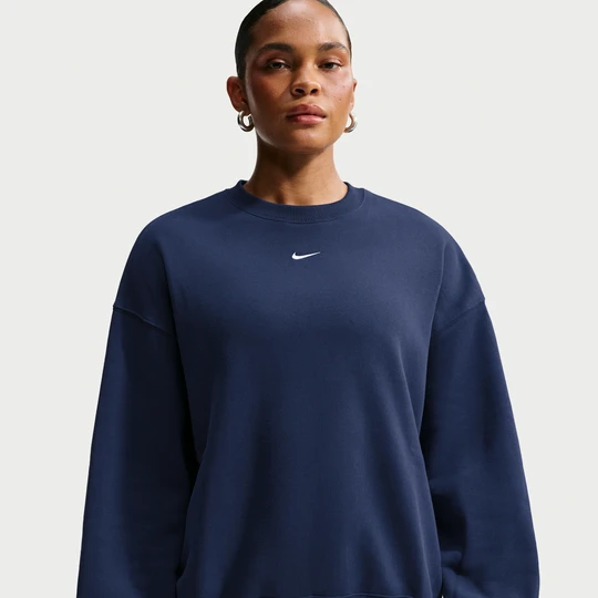 Zdjęcie produktu Damska oversizowa bluza z półokrągłym dekoltem Nike Studio Fleece Medium Weight - Niebieski