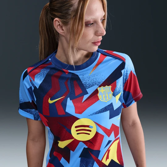 Zdjęcie produktu Damska przedmeczowa koszulka piłkarska Nike Dri-FIT FC Barcelona Academy Pro (wersja czwarta) - Niebieski