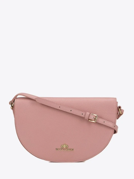 Zdjęcie produktu Damska saddle bag z groszkowanej skóry różowa Wittchen