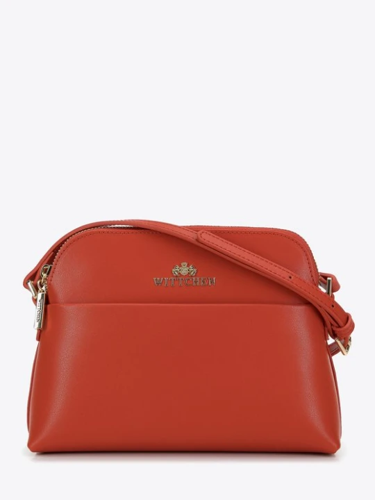 Zdjęcie produktu Damska saddle bag ze skóry prosta pomarańczowa Wittchen