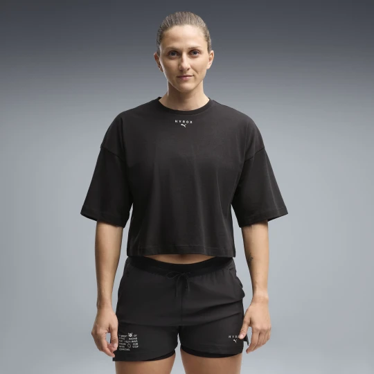 Zdjęcie produktu Damska skrócona koszulka PUMA x HYROX Lifestyle, Odzież, Czarny