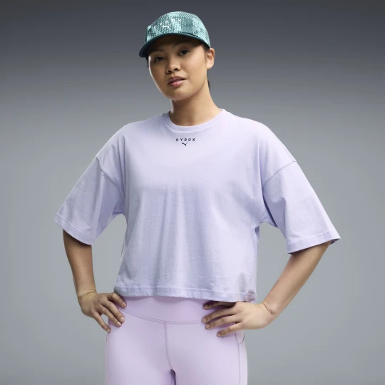 Zdjęcie produktu Damska skrócona koszulka PUMA x HYROX Lifestyle, Odzież, Fioletowy