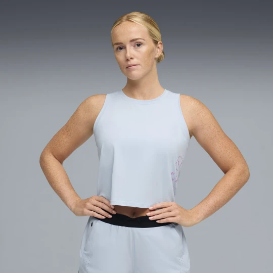Zdjęcie produktu Damska skrócona koszulka na ramiączkach PUMA x HYROX CLOUDSPUN ThermoAdapt, Odzież, Szary