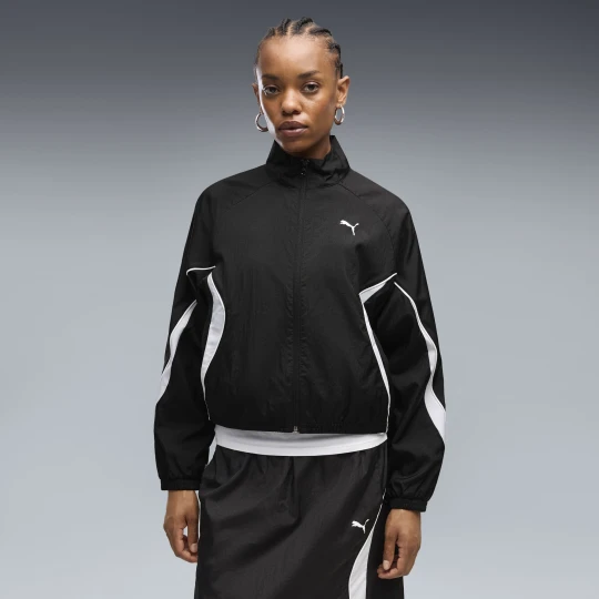 Zdjęcie produktu Damska tkana kurtka PUMA Sport o swobodnym kroju, Odzież, Czarny