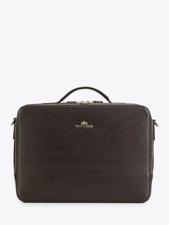 Zdjęcie produktu Damska torba na laptopa 15" dwukomorowa ciemny brąz Wittchen
