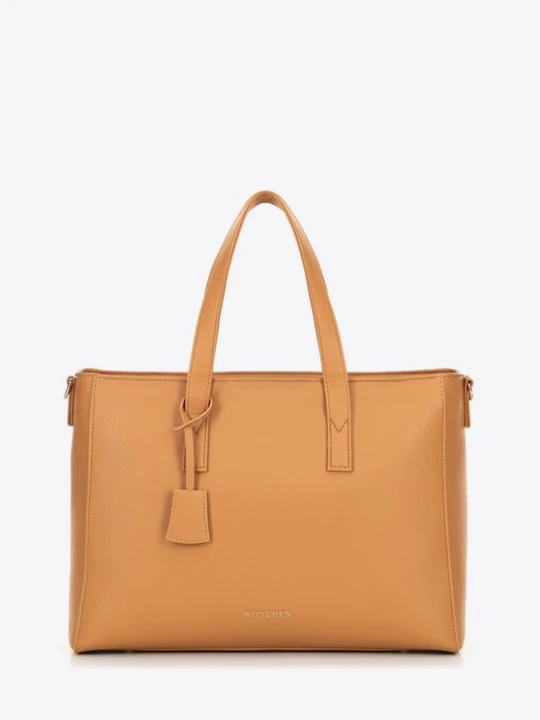 Zdjęcie produktu Damska torba na laptopa 16" z imitacji skóry camel Wittchen camelowy