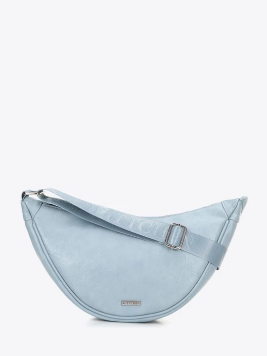 Zdjęcie produktu Damska torebka crossbody na szerokim pasku niebieska Wittchen