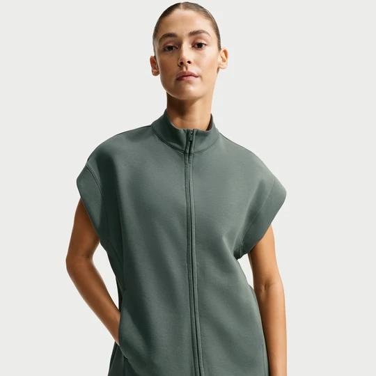 Zdjęcie produktu Damska tunika z zamkiem na całej długości Dri-FIT Nike 24.7 ImpossiblySoft - Zieleń