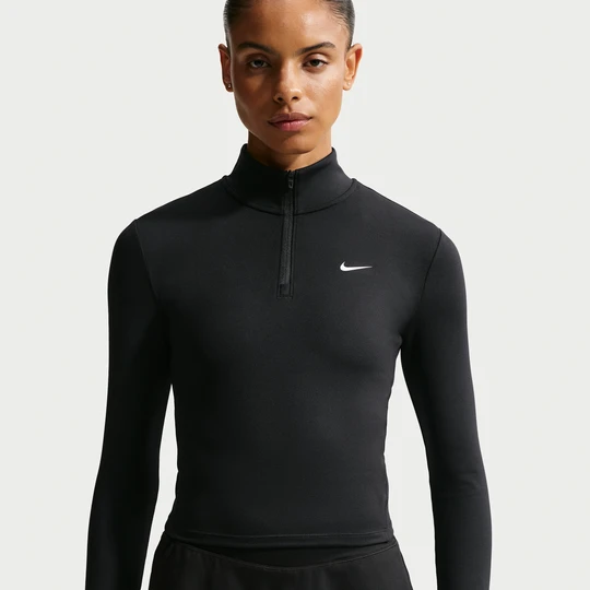 Zdjęcie produktu Damska warstwa środkowa z zamkiem 1/4 Dri-FIT Nike One Fitted - Czerń