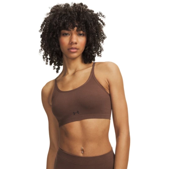 Zdjęcie produktu Damski biustonosz sportowy z niskim wsparciem Under Armour UA Seamless Cotton Low - brązowy