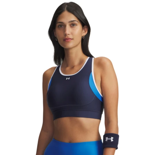 Zdjęcie produktu Damski biustonosz treningowy Under Armour UA Crossback Mid Open Back - niebieski