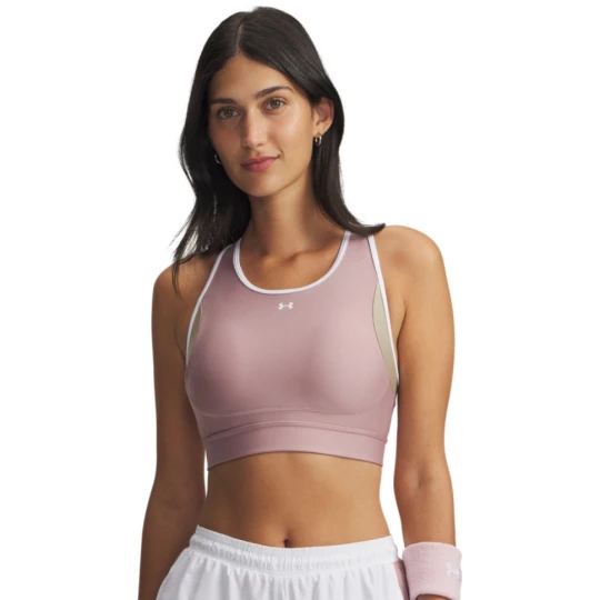 Zdjęcie produktu Damski biustonosz treningowy Under Armour UA Crossback Mid Open Back - różowy