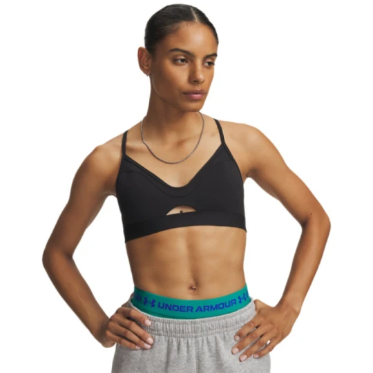 Zdjęcie produktu Damski biustonosz treningowy Under Armour UA Strappy Bralette - czarny