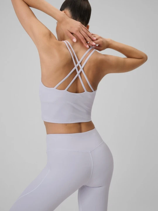 Zdjęcie produktu Damski crop-top do jogi 4F 4FWSS26TFSLF0745 - fioletowy