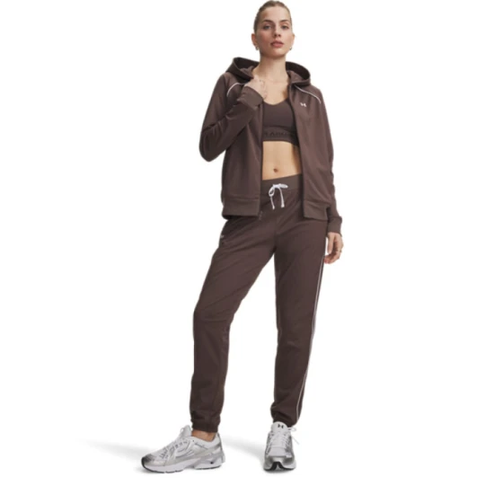 Zdjęcie produktu Damski dres komplet treningowy Under Armour UA Rival Tricot Tracksuit HD - brązowy