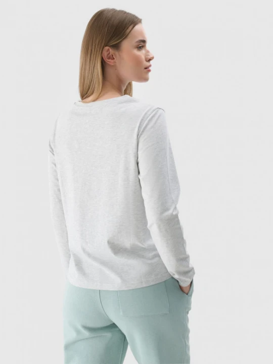 Zdjęcie produktu Damski longsleeve basic 4F 4FWMM00TLONF431 - szary