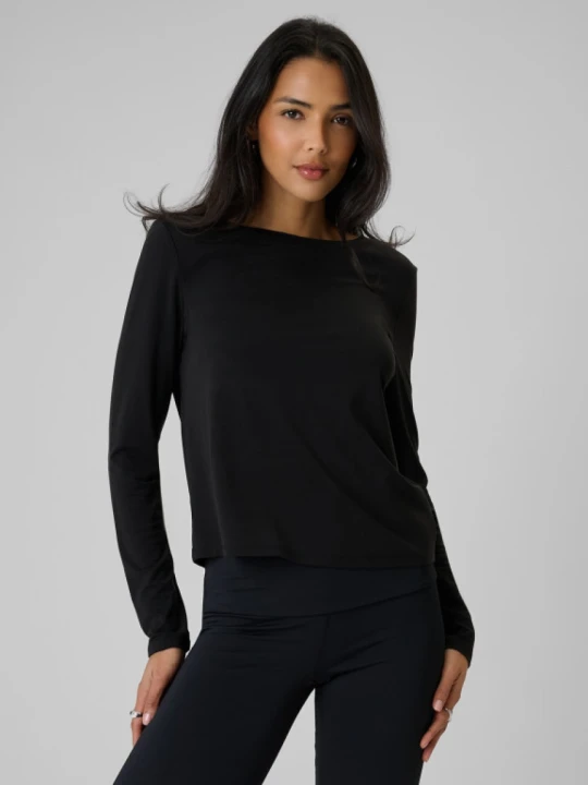 Zdjęcie produktu Damski longsleeve bez nadruku 4F 4FRSS26TLONF673 - czarny